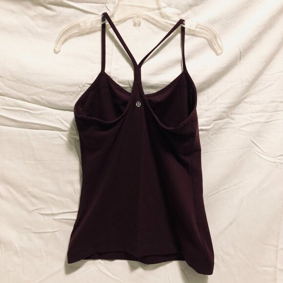 Lululemon Burgundy Tank+Built in Demi Bra - Picture 2 of 5